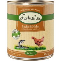 24x800g Lukullus saumon, poulet - Pâtée pour chien