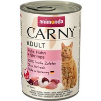 24x400g Adult dinde, poulet, crevettes Animonda Carny - Pâtée pour chat