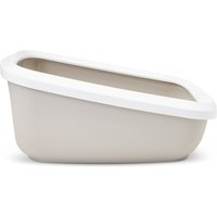 Savic Aseo Jumbo kattlåda med hög kant - Mocca / vit