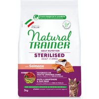 Natural trainer sterilised au saumon 3 kg nourriture sèche pour chat
