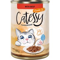 Catessy bitar i sås eller gelé kattmat 12 x 400 g - Nötkött i gelé