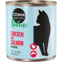 12x280g Cosma Nature poulet, saumon - Pâtée pour chat