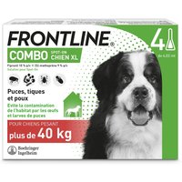 4 pipettes XL FRONTLINE Combo Chien 40-60 kg - Antiparasitaire pour chien