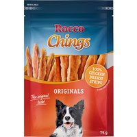 Confezione prova: 75 g Rocco Chings Originals Snack per cani - Strisce di petto di pollo