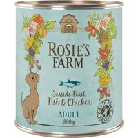 6x800g Rosie's Farm Adult poisson, poulet - Pâtée pour chien