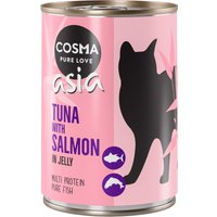 6x400g Cosma Thai/Asia en gelée thon, saumon - Pâtée pour chat