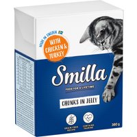 Smilla Hapjes in Saus 24 x 370 en Smilla Hapjes in Gelei 24 x 380 g Kattenvoer - Kip & Kalkoen in Gelei