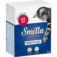 Smilla Hapjes in Saus 24 x 370 en Smilla Hapjes in Gelei 24 x 380 g Kattenvoer - Rund in Gelei