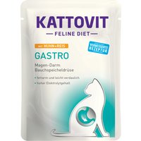 12x85g Kattovit Gastro poulet, riz - Pâtée pour chat