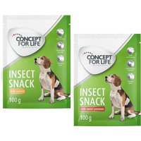 Set prova misto! 2 x 100 g Concept for Life Insect Snack per cani - Carota + Patate dolci