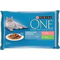 18x85g Chat Stérilisé - saumon, dinde ONE PURINA pour chat + 6 sachets offerts !