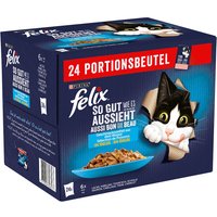 24x85g Felix Tendres Effilés en gelée sélection au poisson - Pâtée pour chat