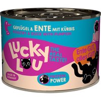 6x200g Lucky Lou Lifestage Adult volaille & canard nourriture pour chat humide