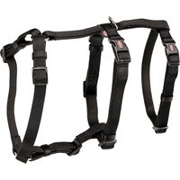 Harnais Trixie Panic Stay noir pour chien - taille S-M : tour de poitrail 40-65 cm, l 1,5 cm