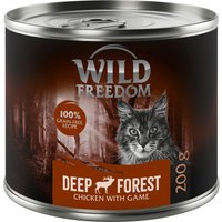 12x200g Adult Deep Forest poulet au gibier Wild Freedom - Pâtée pour chat