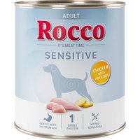 24x800g Rocco Sensitive poulet et pomme de terre pâtée pour chien