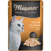 24x100g Miamor Filets fins en gelée poulet, thon - Pâtée pour chat