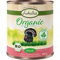 Lukullus Organic Adult ekologisk kalkon & ekologisk zucchini (glutenfritt) - 6 x 800 g