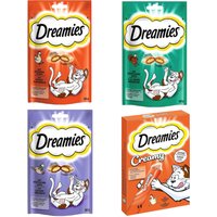Lot mixte 2x60g poulet + 2x60g canard + 2x60g dinde + 11x(4x10g) Creamy Snacks poulet Catisfactions Friandises pour chat : -15 % !
