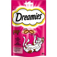Blandat provpack: Dreamies Cat Treats 4 x 60 g  - Ost, Kalkon, Lax och Nötkött