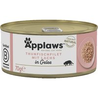 6x70g Applaws en gelée thon & saumon - Pâtée pour chat