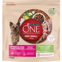 6x1,5kg PURINA ONE Mini Contrôle du poids /Chien stérilisés dinde, riz - Croquettes pour chien