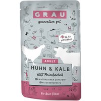 16x125g Grau Bouchées gourmandes poulet, veau - Pâtée pour chat