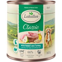 6x800g Wild Konijn & Kalkoen Lukullus Hondenvoer