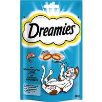 Blandat provpack: Dreamies Cat Treats 4 x 60 g  - Nötkött, Lax, Tonfisk och Ost