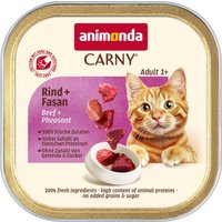 Pack économique : 64 x 85 g Animonda Carny Adulte Bœuf et Faisan nourriture humide pour chat
