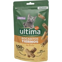 lot économique : 3 x 40 g Ultima Snacks Bouchées tendres au poulet, friandises pour chat