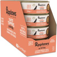 Applaws Taste Toppers Natural i buljong 12 x 156 g - Kyckling med lax