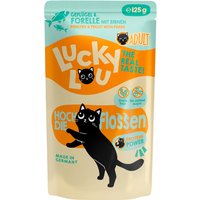48x 125g Lucky Lou adulte volaille & truite nourriture pour chat humide