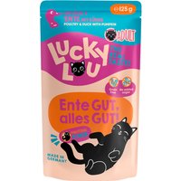 48x 125g Lucky Lou adulte volaille & canard nourriture pour chat humide