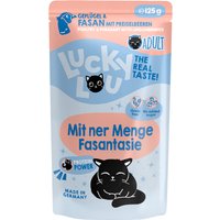 48x 125g Lucky Lou adulte volaille & faisan nourriture pour chat humide
