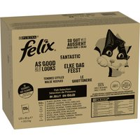 Jumbopack Felix Tendres Effilés 120 x 85 g pour chat - thon, saumon, cabillaud, carrelet