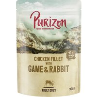 Purizon Adult Pouches Saver Pack 24 x 300g - Game & Rabbit with Pumpkin & Lingonberry