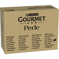 Jumbopack: Gourmet Perle 96 x 85 g - Nötkött, Kyckling, Lax, Tonfisk i sås