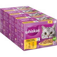 Ekonomipack: 144 x 85 g Whiskas portionspåse - Fjäderfäurval i gelé