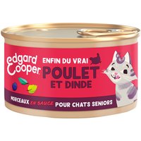 6x85g Edgard & Cooper Senior Morceaux en sauce sans céréales poulet, dinde - Pâtée pour chat