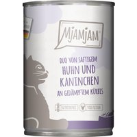 6x 400g MjAMjAM Duo poulet juteux & lapin à la citrouille cuite à la vapeur nourriture pour chat humide