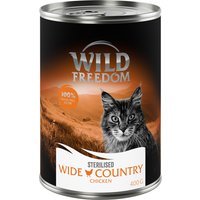Wild Freedom Adult Sterilised 6 x 400 g - spannmålsfritt - Sterilised Wide Country - kyckling pur