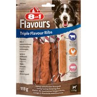 8in1 Triple Flavour Ribs Bastoncini da masticare Snack per cane - 6 pz