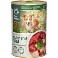 6x 400g Pure Nature Adult poulet avec gibier et bœuf nourriture humide pour chien