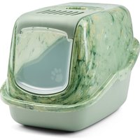Maison de toilette Savic Nestor Marble pour chat - vert marbré / vert