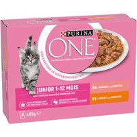 PURINA ONE Junior 8 x 85 g Kyckling + Lax - Kyckling + Lax
