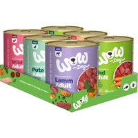 WOW Adult 12 x 800 g Alimento umido per cane - Mix: 4x Manzo, 2x Salmone, 2x Tacchino, 2x Selvaggina, 2x Agnello