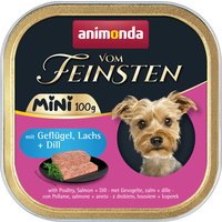 Lot animonda vom Feinsten Adult Mini 64 x 100 g pour chien - volaille, saumon, aneth
