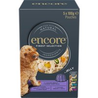 Lot mixte Encore en gelée 5 x 100 g sachets pour chien - sélection raffinée (3 saveurs)