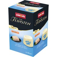 6x 100 g d’Animonda Vom Feinsten Adult à la Panna Cotta au saumon, nourriture pour chats humide